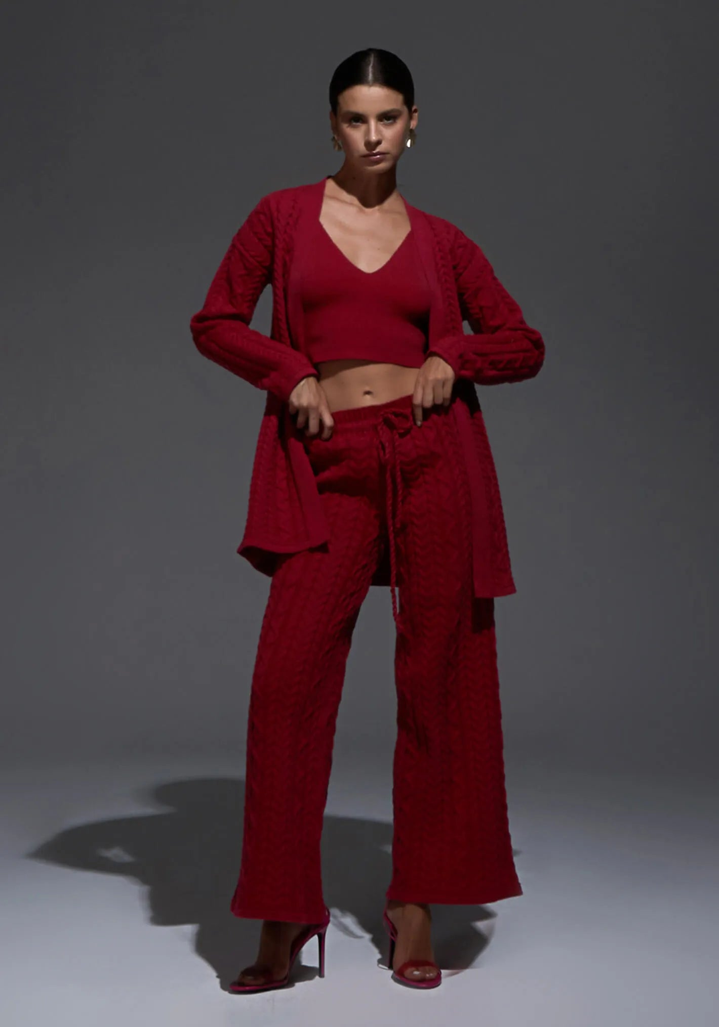 Calça Nuvvi Tricot Red Elegance