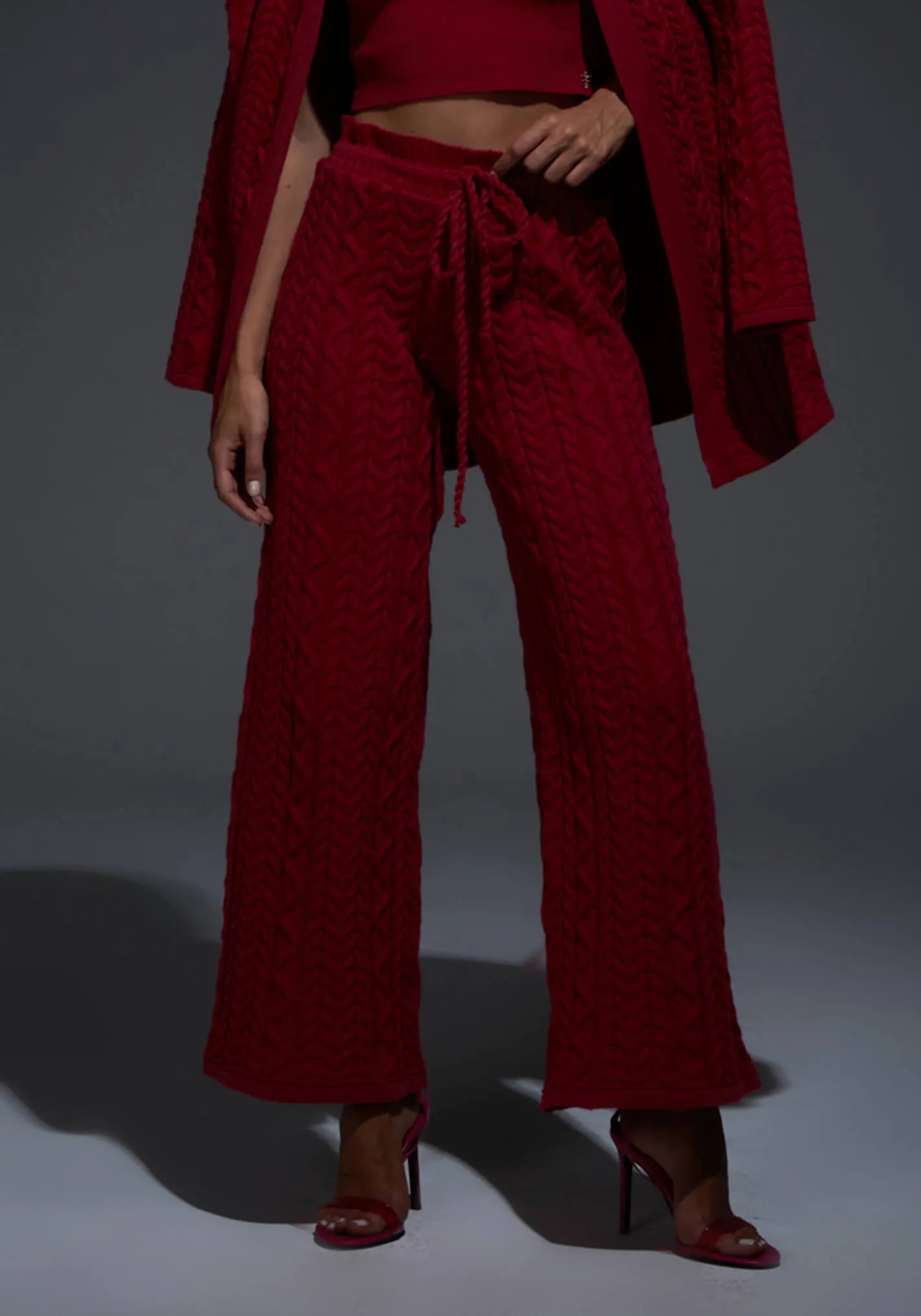 Calça Nuvvi Tricot Red Elegance