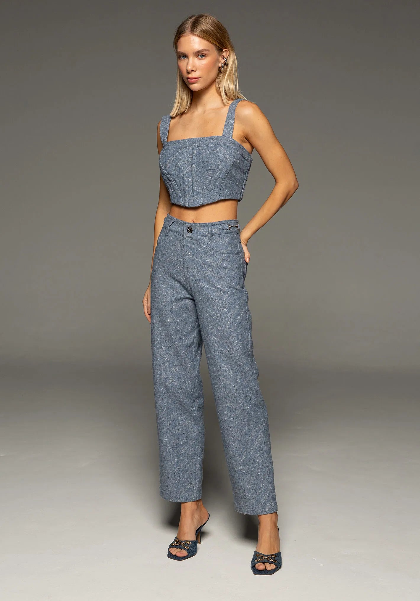 Calça Nuvvi Reta Denim Chic