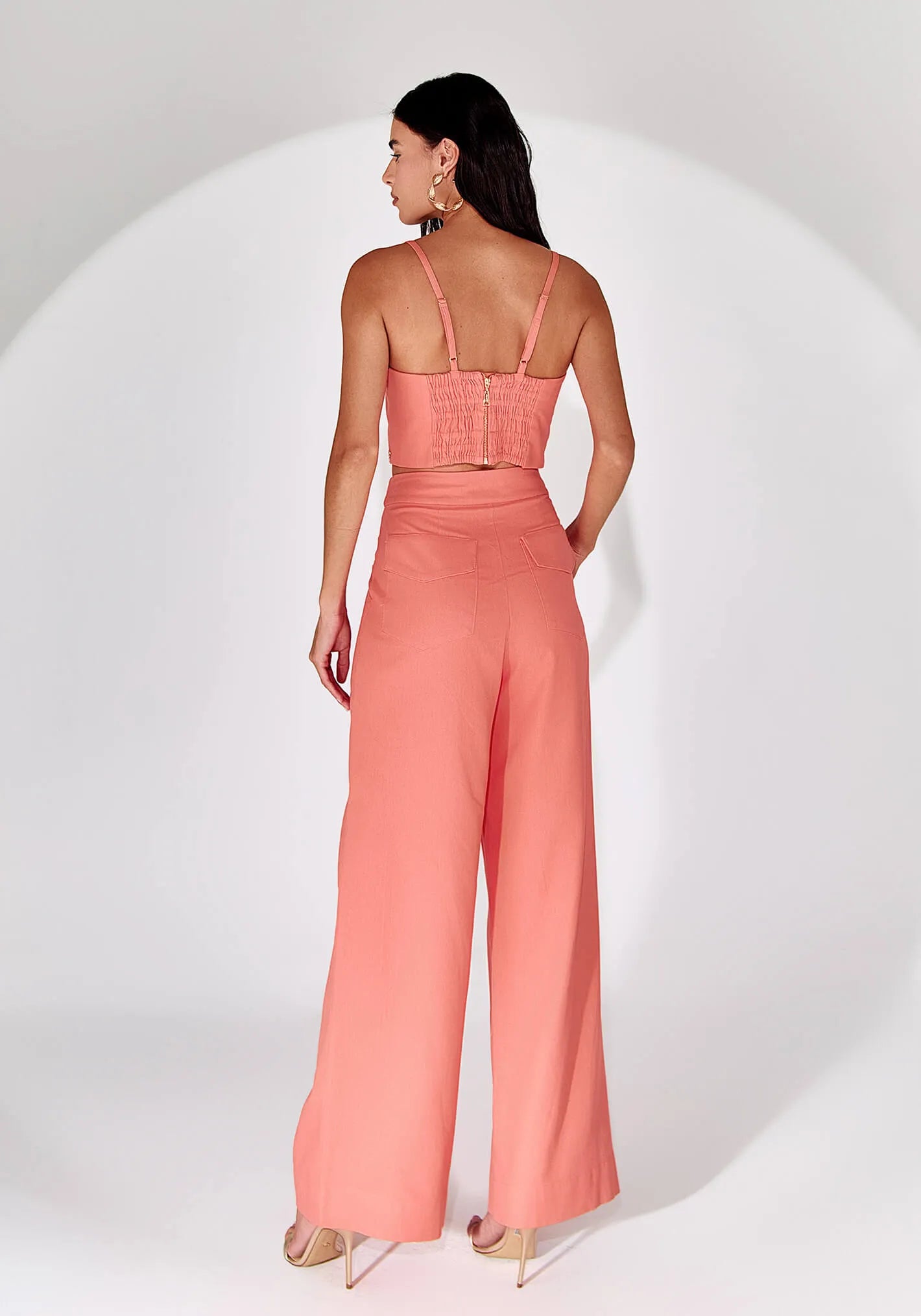 Calça Nuvvi Palazzo Sunset Coral