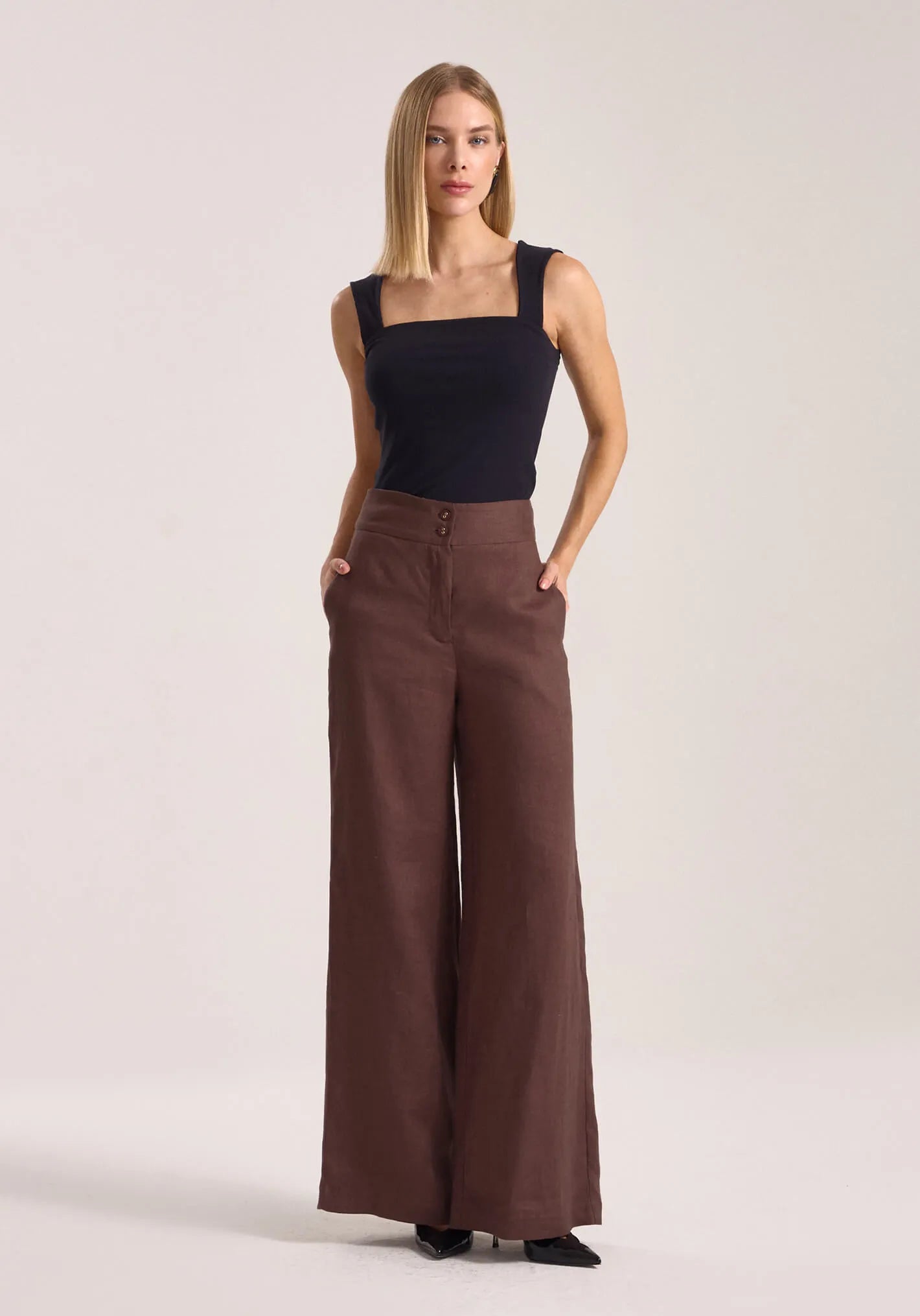 Calça Nuvvi Marrom Terra Elegance