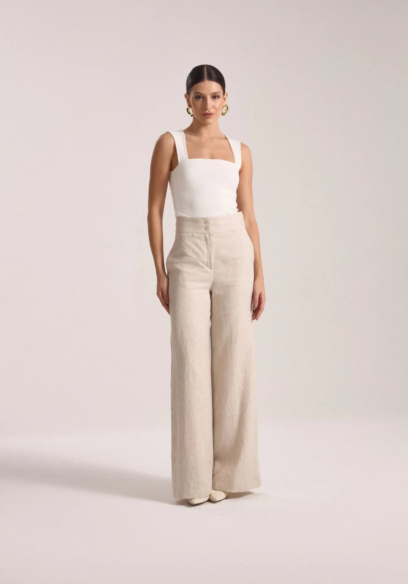 Calça Nuvvi Palazzo Linen Chic