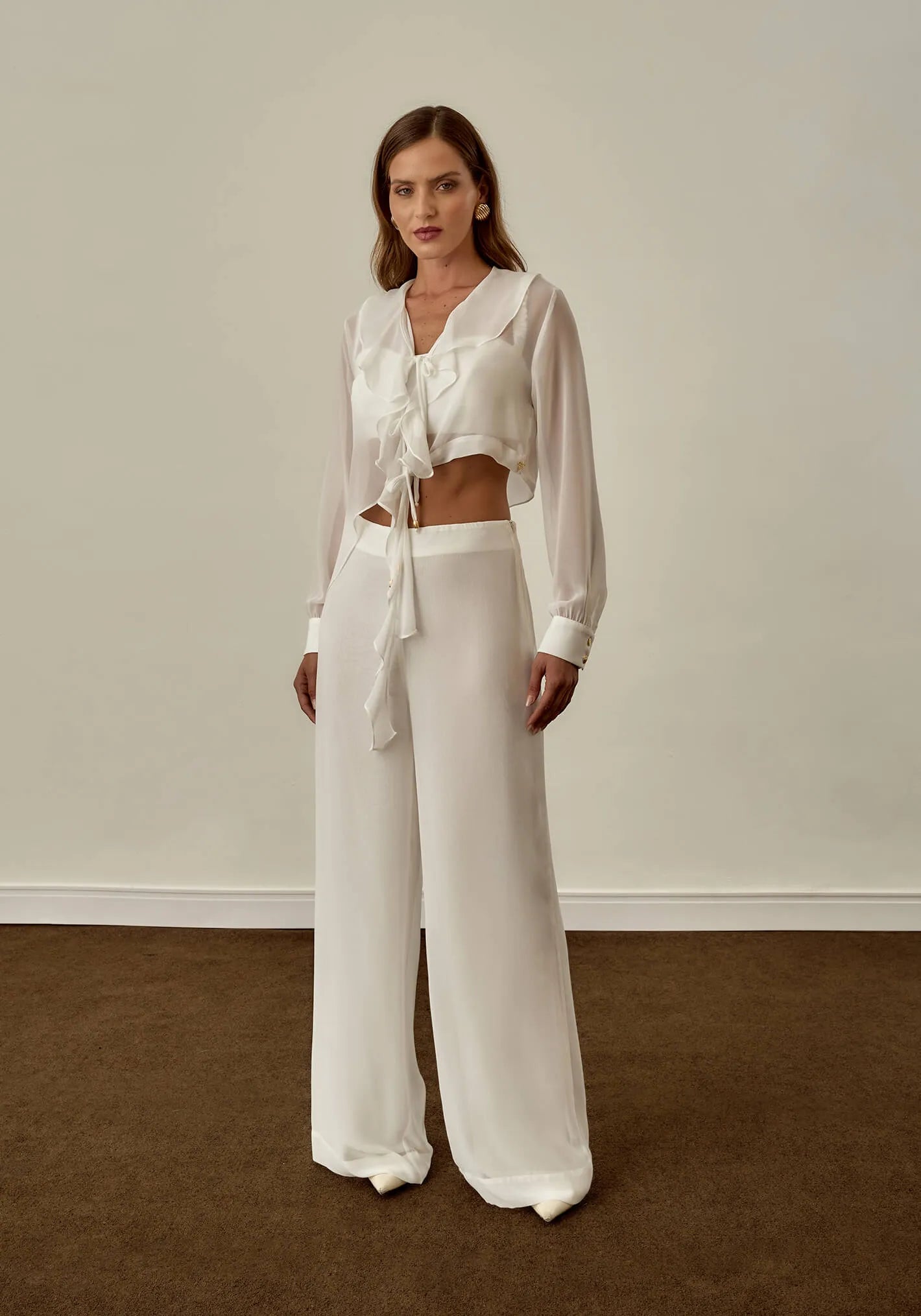Calça Nuvvi Palazzo White Essence