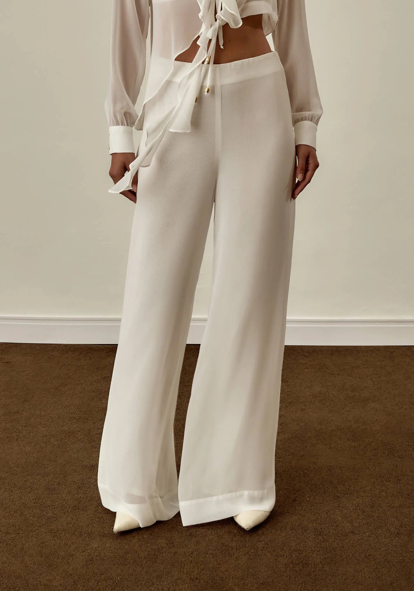 Calça Nuvvi Palazzo White Essence