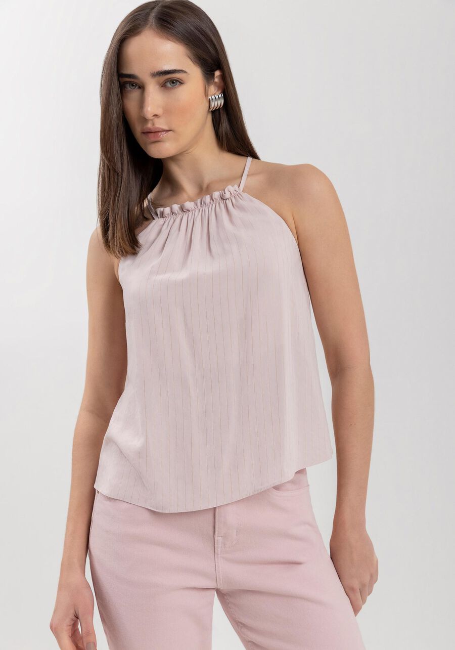 Blusa Nuvvi Rosê com Alças Finas